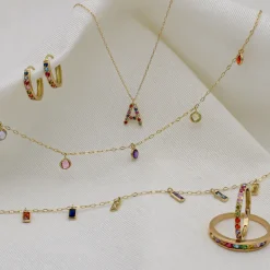Collar Zafiro Letter Oro 18K