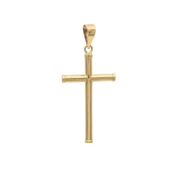 Cruz Tubo Oro 18K