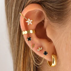 Ear Cuff Flor Plata