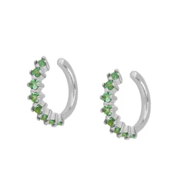 Ear Cuff Grecia Green Plata