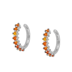 Ear Cuff Grecia Naranja Plata