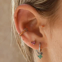 Ear Cuff Grecia Naranja Plata