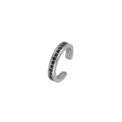 Ear Cuff Idoia Black Plata
