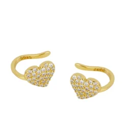 Ear Cuff Love Plata Dorada