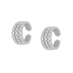 Ear Cuff Triple Balls Plata