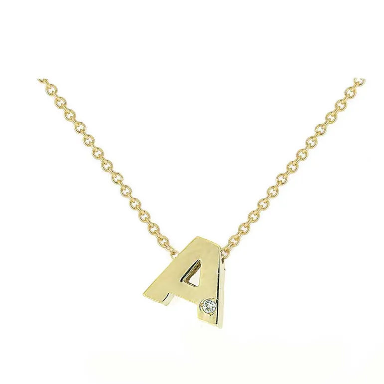 Gargantilla Diamond Letter Oro 18K