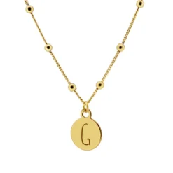 Gargantilla Medal Letter Plata Dorada