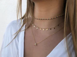 Gargantilla Multi Letter Plata Dorada