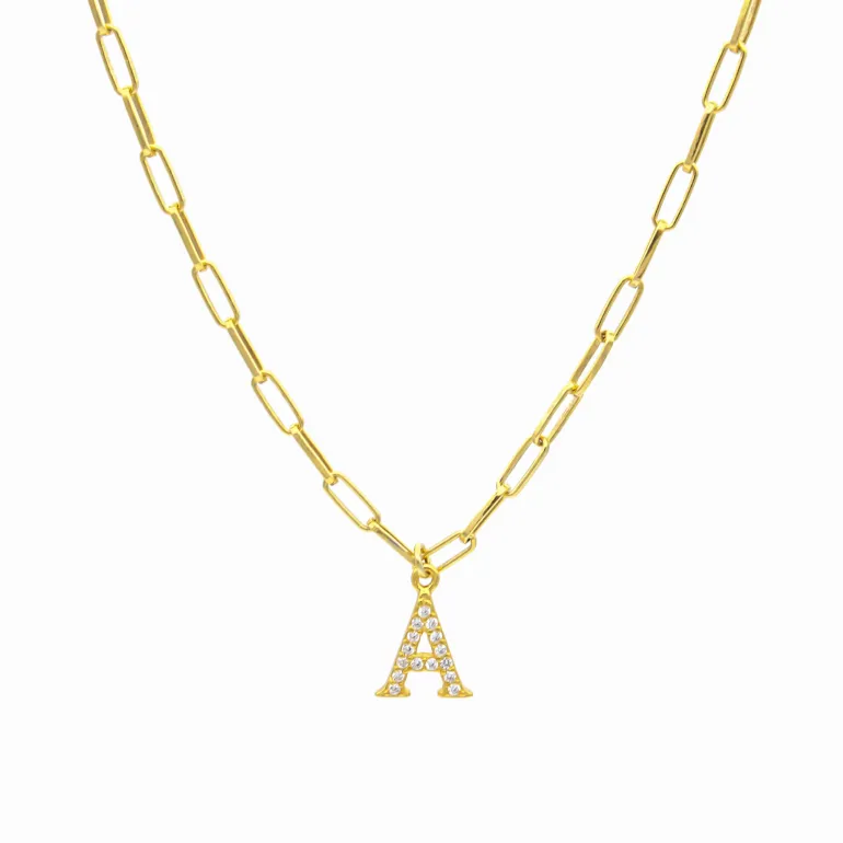 Gargantilla Nile Letter Plata Dorada