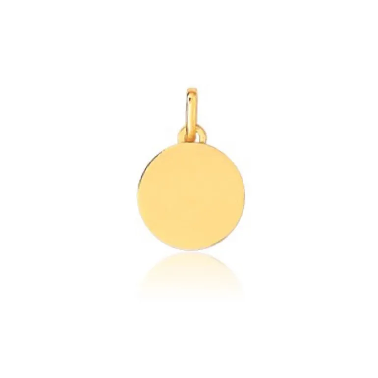 Medalla Lisa 14mm Oro 18K