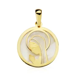 Medalla Virgen Nácar Oro 18K