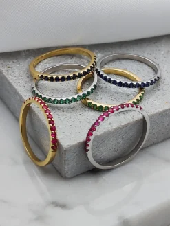 Media Alianza Bella Rubí Oro Blanco 18K