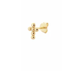 Pendiente Mini Cross Ball Plata Dorada