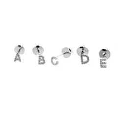 Pendiente Mini Letter Plata