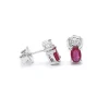 Pendientes Alina Rubí Diamantes Oro Blanco 18K