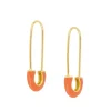 Pendientes Clip Naranja Plata Dorada
