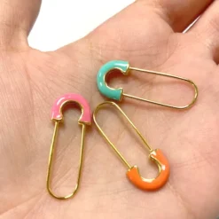 Pendientes Clip Turquesa Plata Dorada