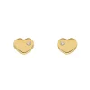 Pendientes Corazón Circonita Oro 18K