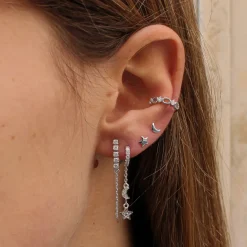 Pendientes Dune Chain Plata