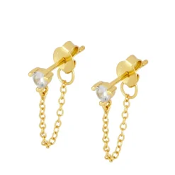 Pendientes Dunia Chain Plata Dorada