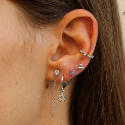 Pendientes Eye Chain Plata