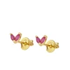 Pendientes Flea Fucsia Plata Dorada