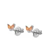 Pendientes Flea Naranja Plata