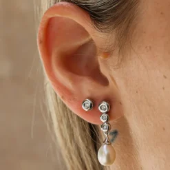 Pendientes Jasmine Diamantes Oro Blanco 18K