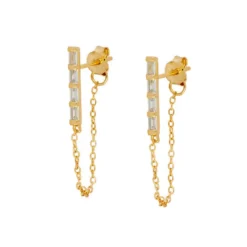 Pendientes Kira Chain Plata Dorada