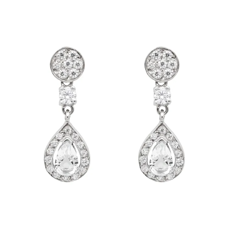 Pendientes Leire Oro Blanco 18K