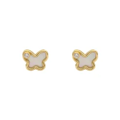 Pendientes Mariposa Nácar Oro 18K