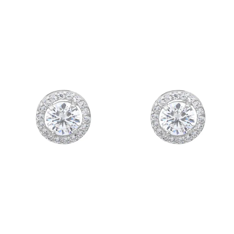 Pendientes Melissa 8mm Oro Blanco 18K