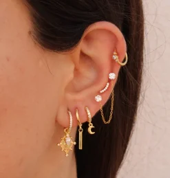 Pendientes Mini Curve Plata Dorada