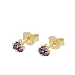 Pendientes Mini Erin Lila Plata Dorada