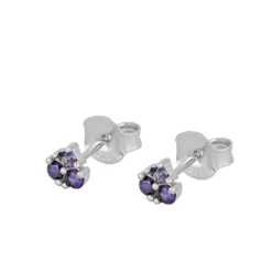 Pendientes Mini Erin Lila Plata