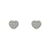 Pendientes Mini Heart Oro Blanco 18K