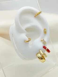 Pendientes Mini Reno Plata Dorada