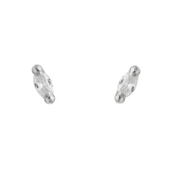 Pendientes Oval 5mm Oro Blanco 18K