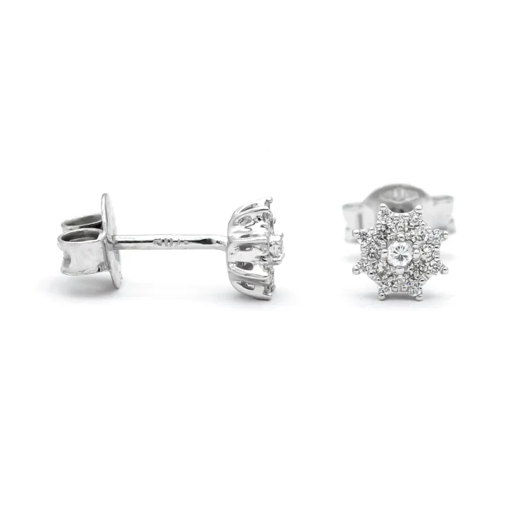 Pendientes Rose Diamantes 0,18ct Oro Blanco 18K