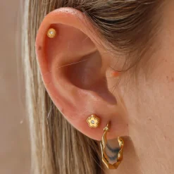 Pendientes Round Oro 18K