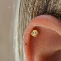 Pendientes Round Oro 18K