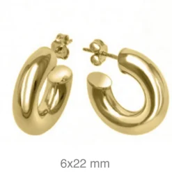 Pendientes Spesso 22mm Plata Dorada