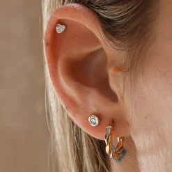 Pendientes Spiral Oro Blanco 18K