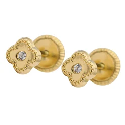 Pendientes Trébol Oro 18K