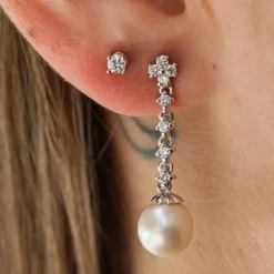 Pendientes Valeria Diamantes Oro Blanco 18K
