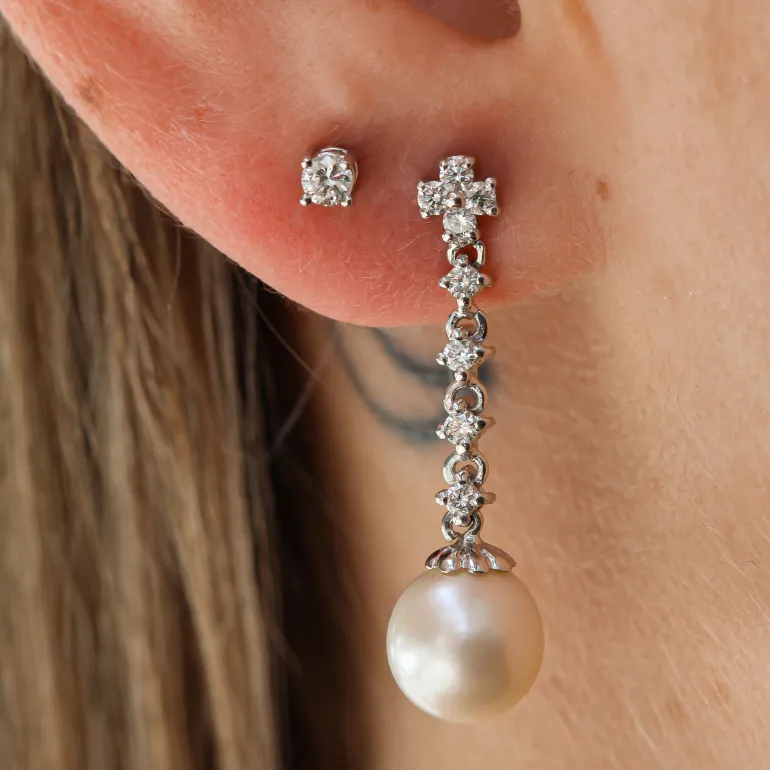 Pendientes Valeria Diamantes Oro Blanco 18K