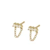 Pendientes White Chain Plata Dorada