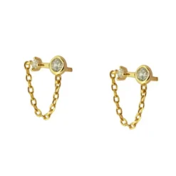 Pendientes Zina Chain Plata Dorada