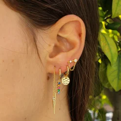 Pendientes Zina Chain Plata Dorada