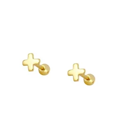 Piercing Cross Plata Dorada